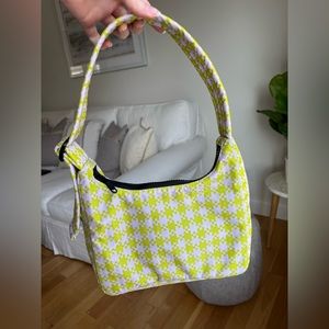 Baggu Mini Nylon Shoulder Bag - Pink Pistachio Pixel Gingham